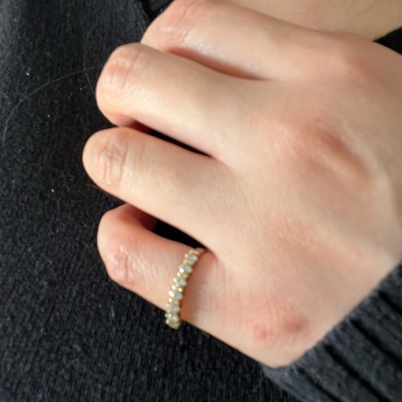 14k gold and CZ half eternity ring - Picture 1 of 9